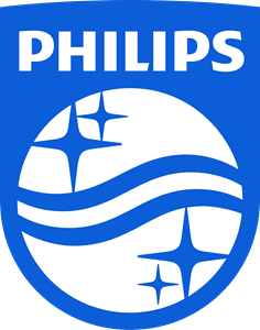 Philips logo in blue and white.
